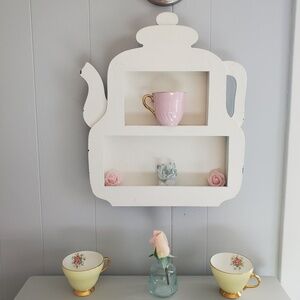 Vintage cute teapot-shaped shelf, fair condition